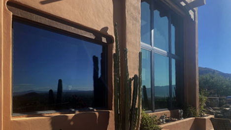 Cleaning large panoramic windows in the Tucson Foothills