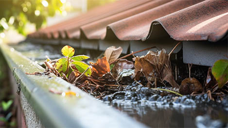 Clogged gutters need debris removal - in Tucson